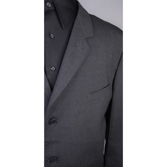 MANI Men's Sport Coat Suit Jacket 3-Button Wool Solid Gray Blazer Sz 48L - Picture 4 of 14